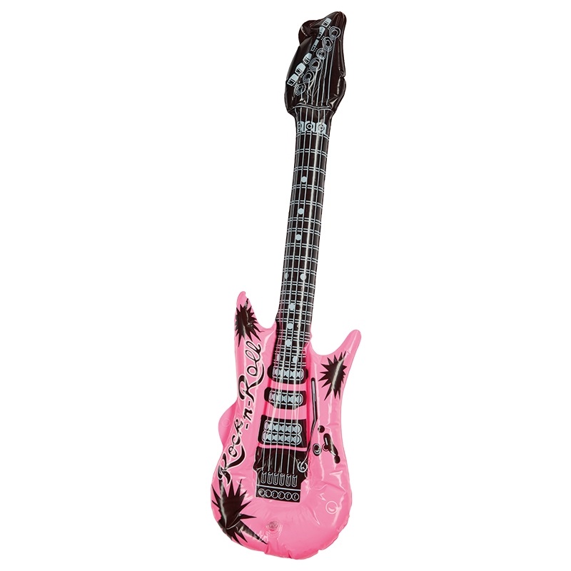 Rubies 61411 - Aufblasbare Gitarre, Inflatable Guitar, Rosa, Rock-n-Roll