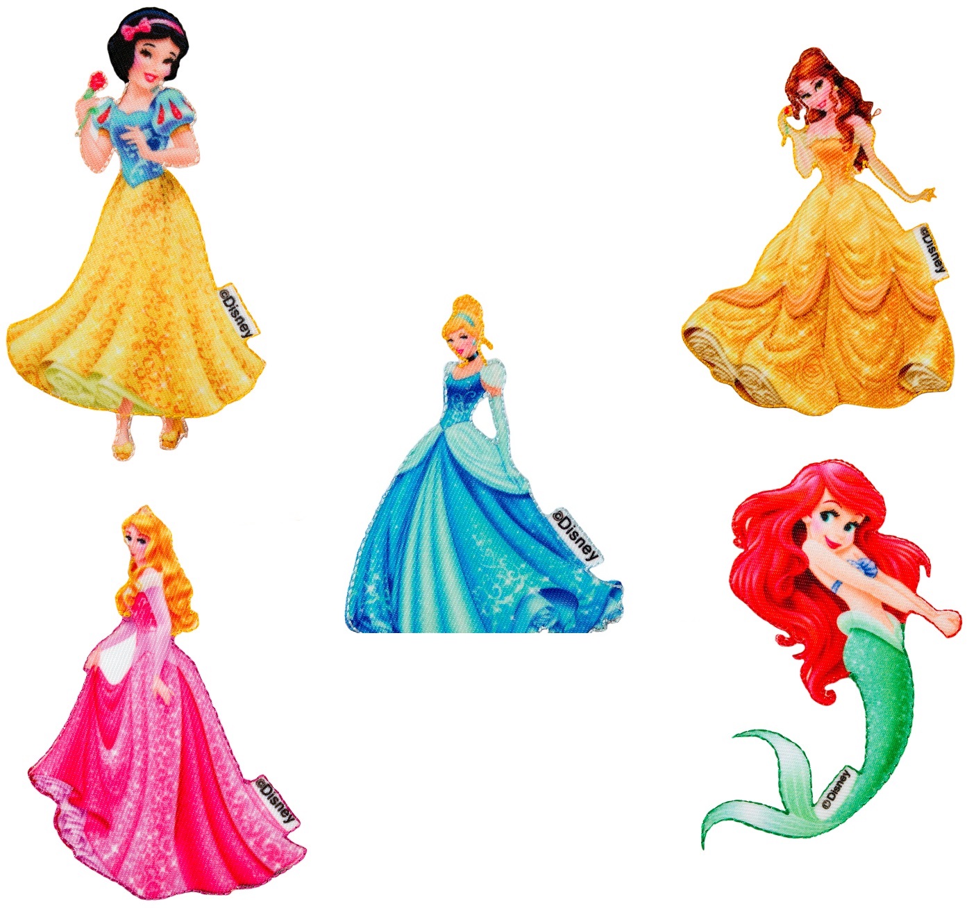 Mono Quick Disney Prinzessinnen Applikationen, Bügelbild Patch Arielle Belle Cinderella Dornröschen