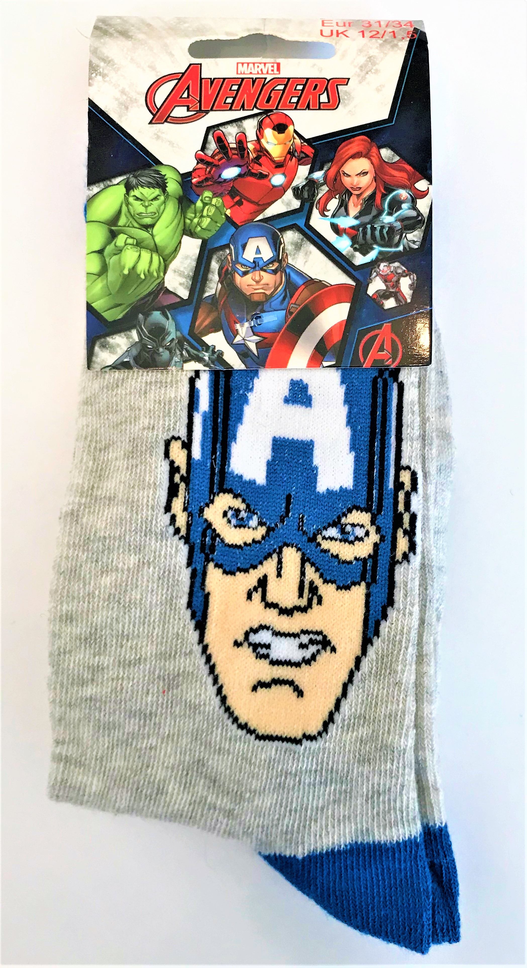 Marvel Avengers Captain America, Kinder Socken, Strümpfe - Gr. 23/26 - 31/34