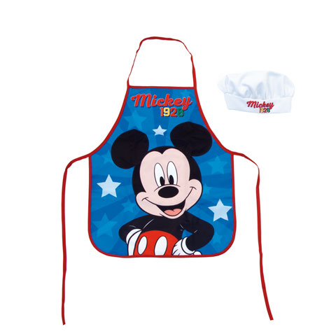 Micky Maus Koch und Backset, Mickey Mouse Schürze und Mütze für Kinder
