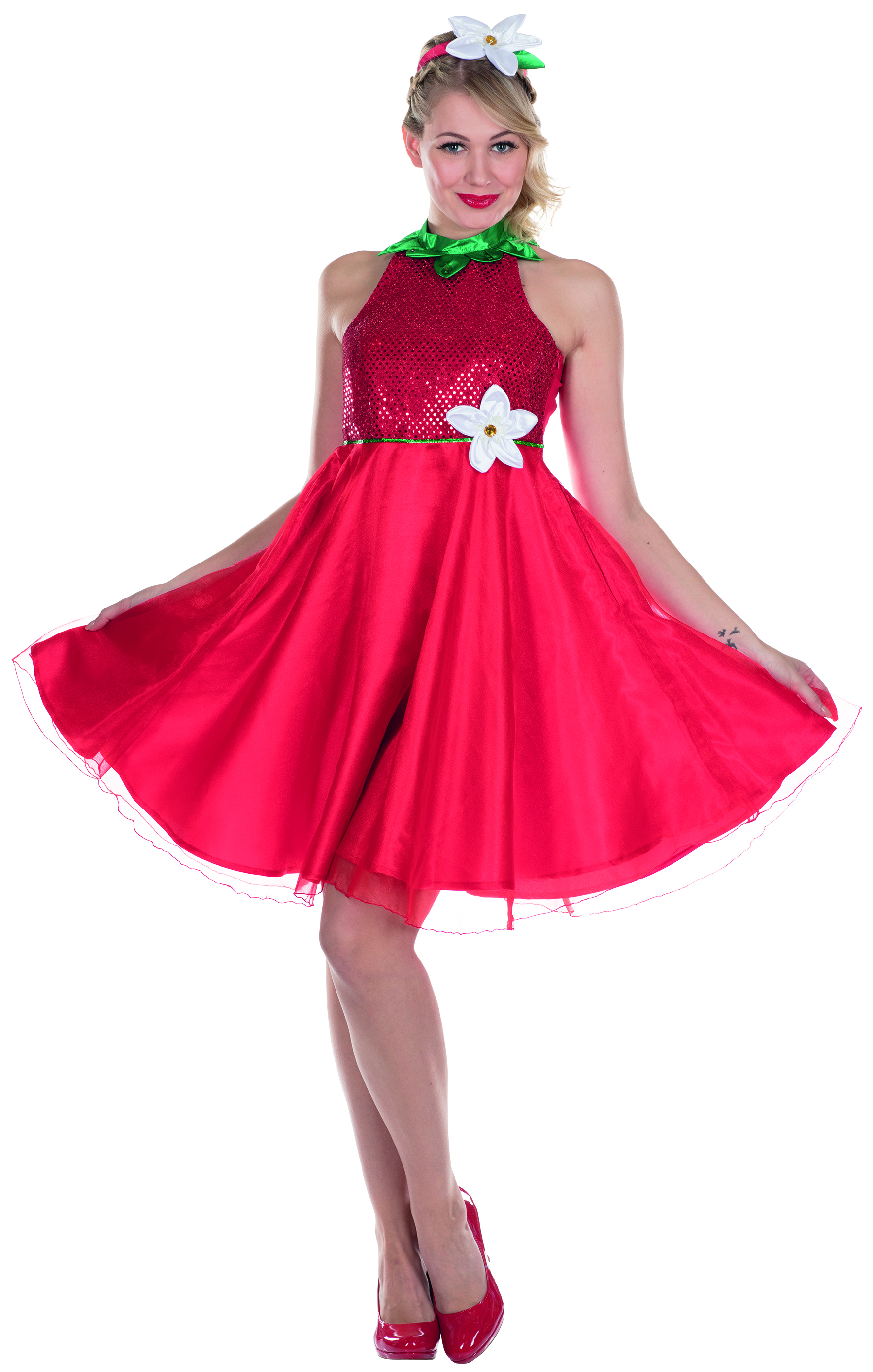 Rubies 13202 - Erdbeerblüte, Damen Kostüm