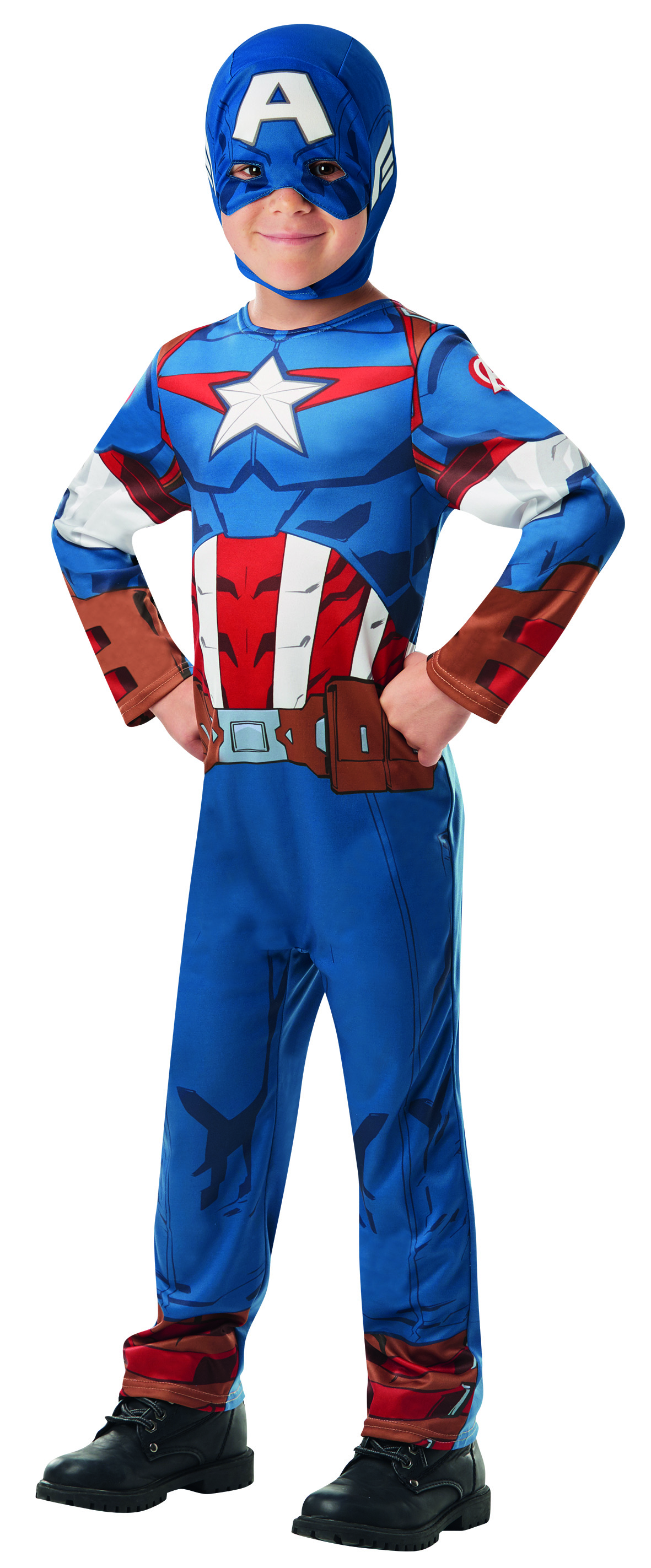 Rubies 3640832 - Captain America Classic - Größe S,M,L - Marvel Kinder Kostüm