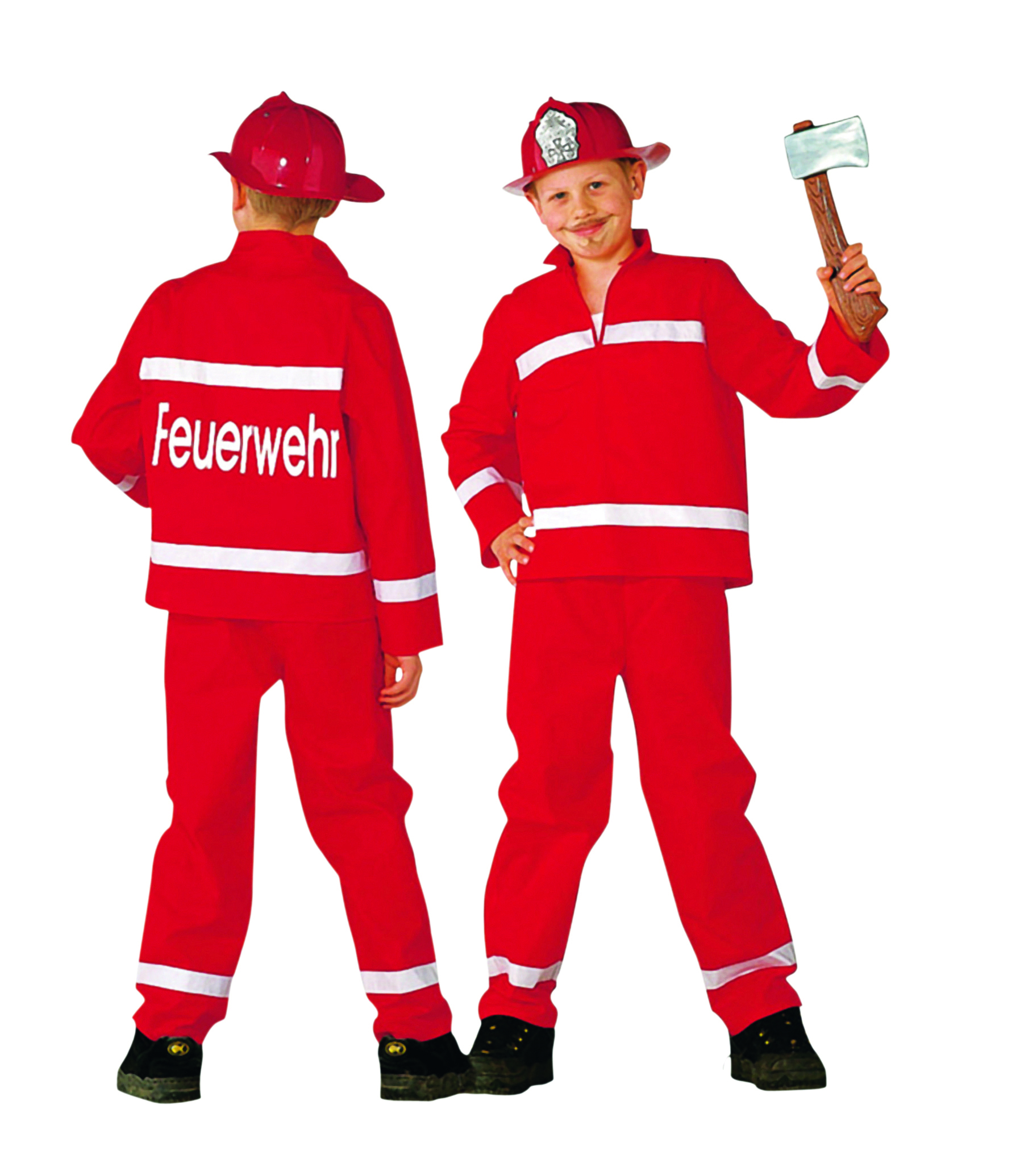 PxP 12442 - Feuerwehrmann Kinder Kostüm, Gr 104 - 164 Feuerwehr