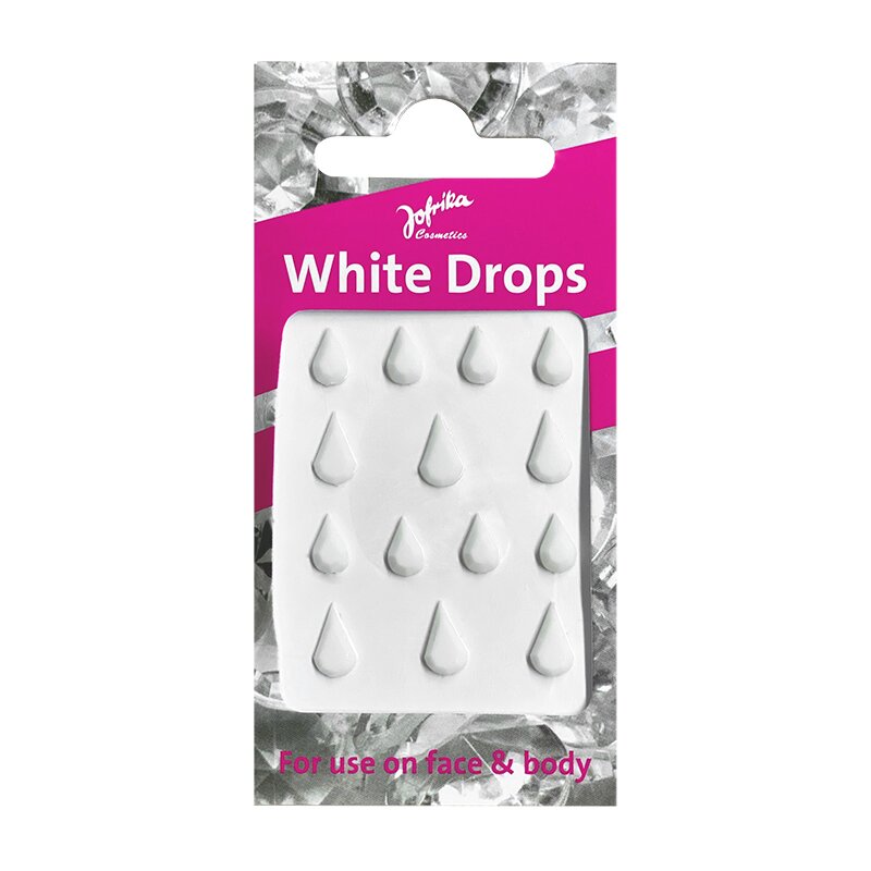 Jofrika Cosmetics 713295 - White Drops, Selbstklebende, weiße Sticker in Tropfenform