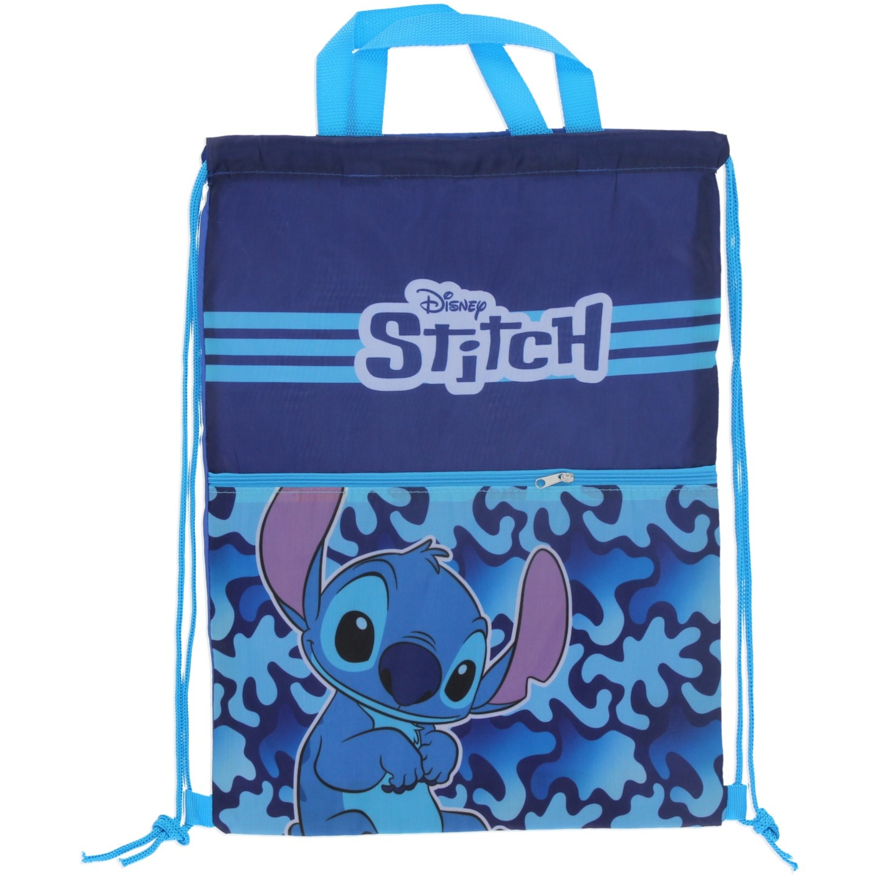 Turnbeutel mit Disney Stitch Aufdruck, Tasche, Sportbeutel, Jugendrucksack mit Kordelzug und Reißverschluss