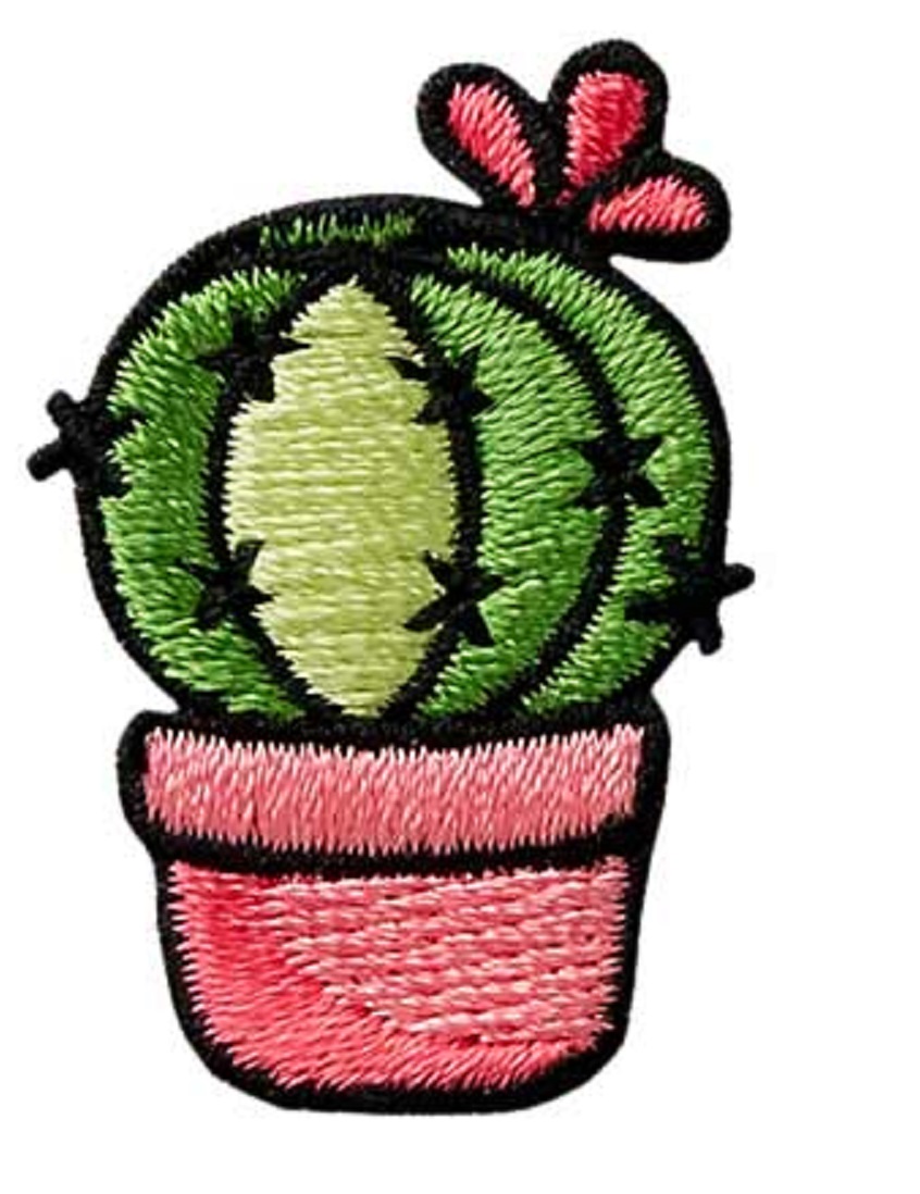 Mono Quick 10121 Kaktus rosa und gelb Applikation, Bügelbild Patch, Kakteen