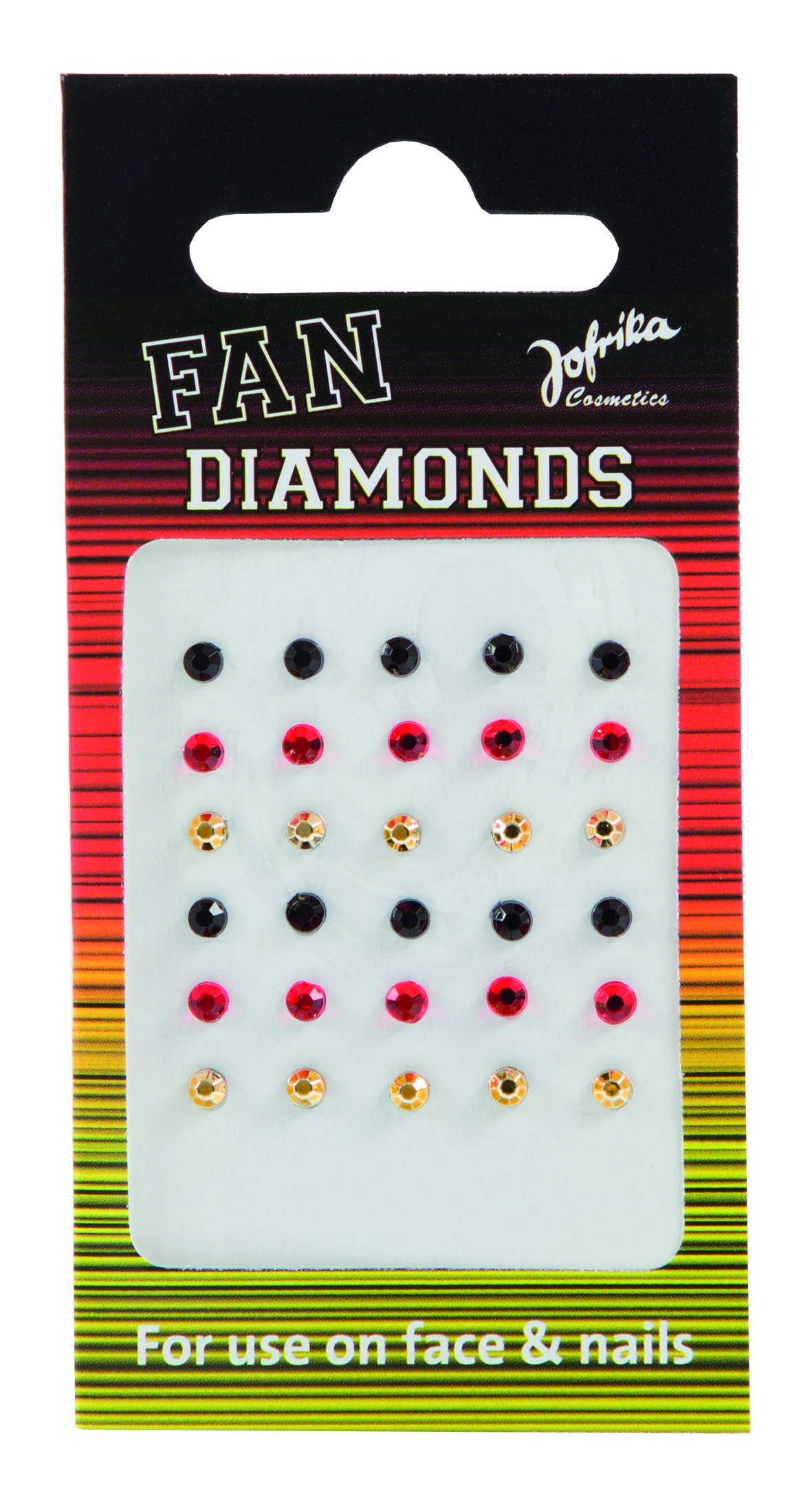 Jofrika Cosmetics 716860 - Fan Diamonds, Schwarz Rot Gold WM EM