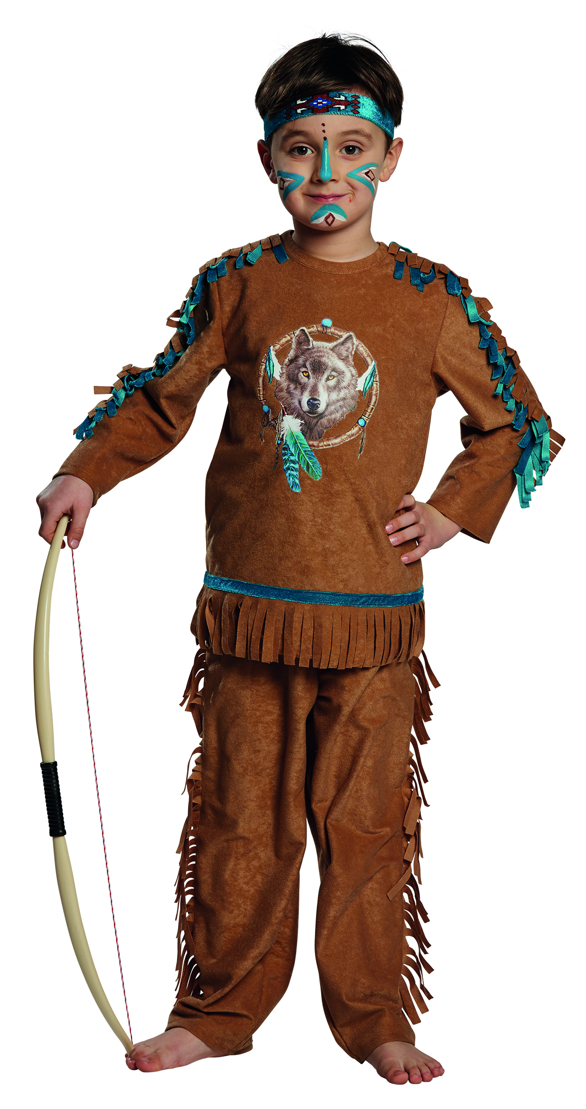 Mottoland 116179 - Indianer Kostüm - 3 teilig - Indianerjunge Gr. 116 - 152