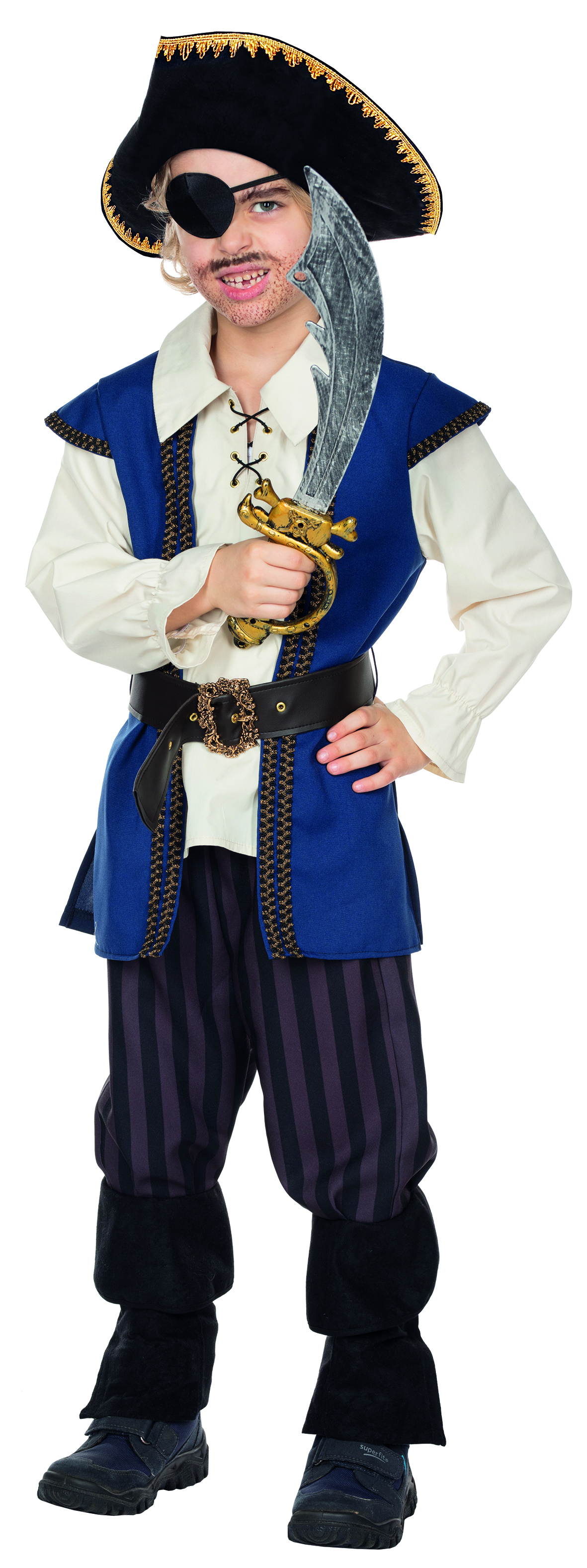 PxP 12301 - Pirat Jack, Kinder Kostüm, 3tlg. Seeräuber, Gr. 104 - 164