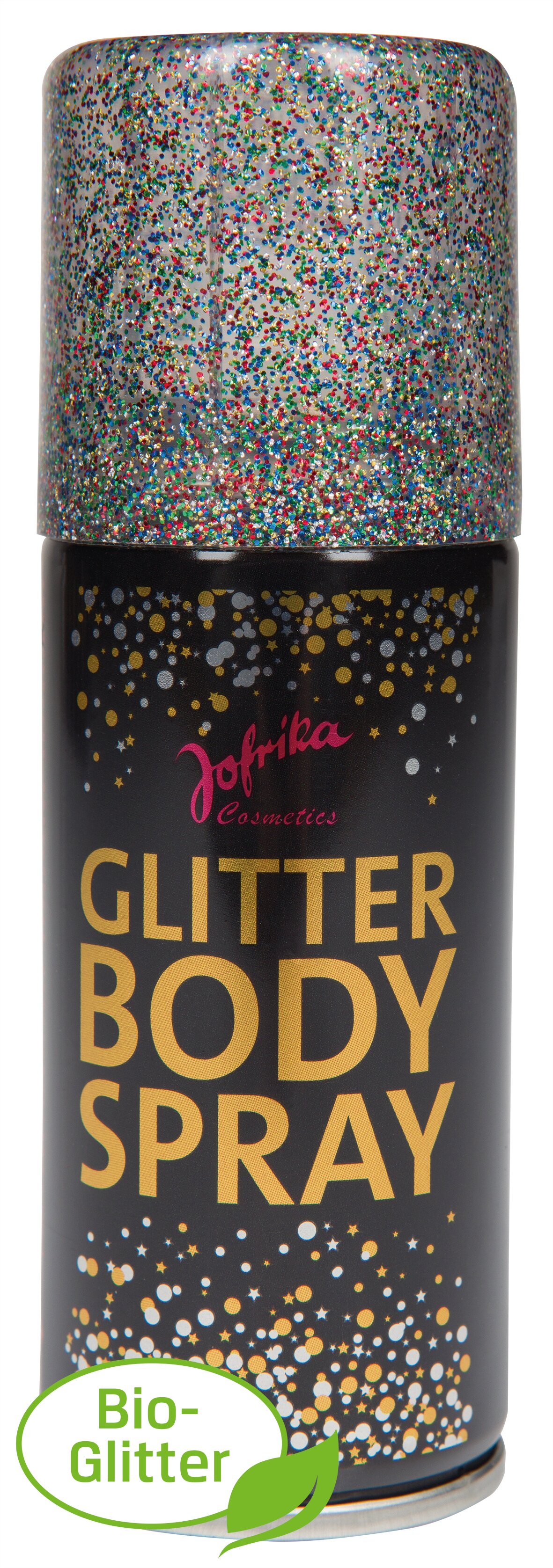 Jofrika Cosmetics - Bio Glitter Bodyspray, Biologisch abbaubar, ohne Mikropartikel, Körperspray Glitzereffekt