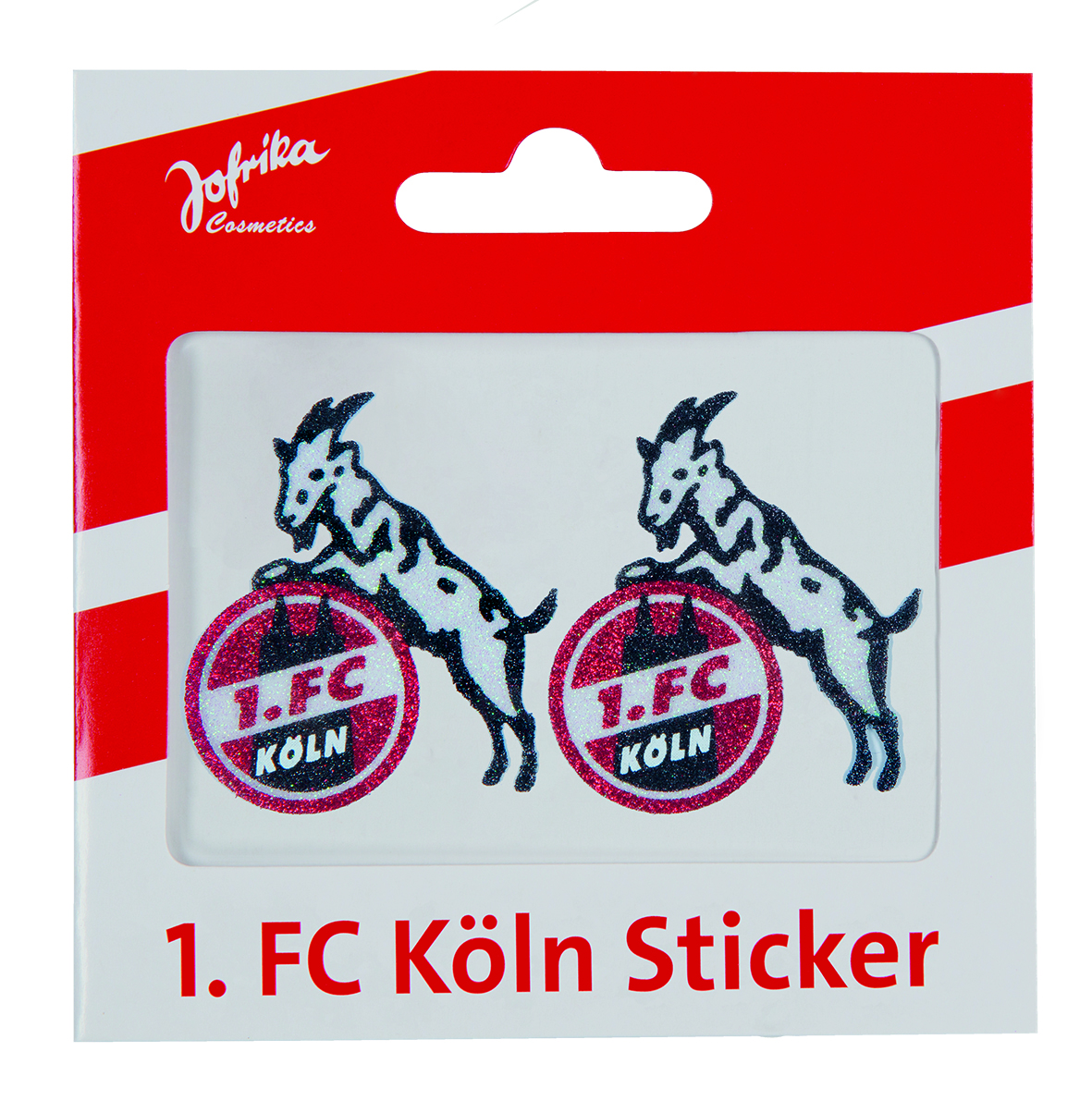 Jofrika 704014 - Fußball Sticker 1. FC Köln, Glitzersticker für die Haut, Hennes