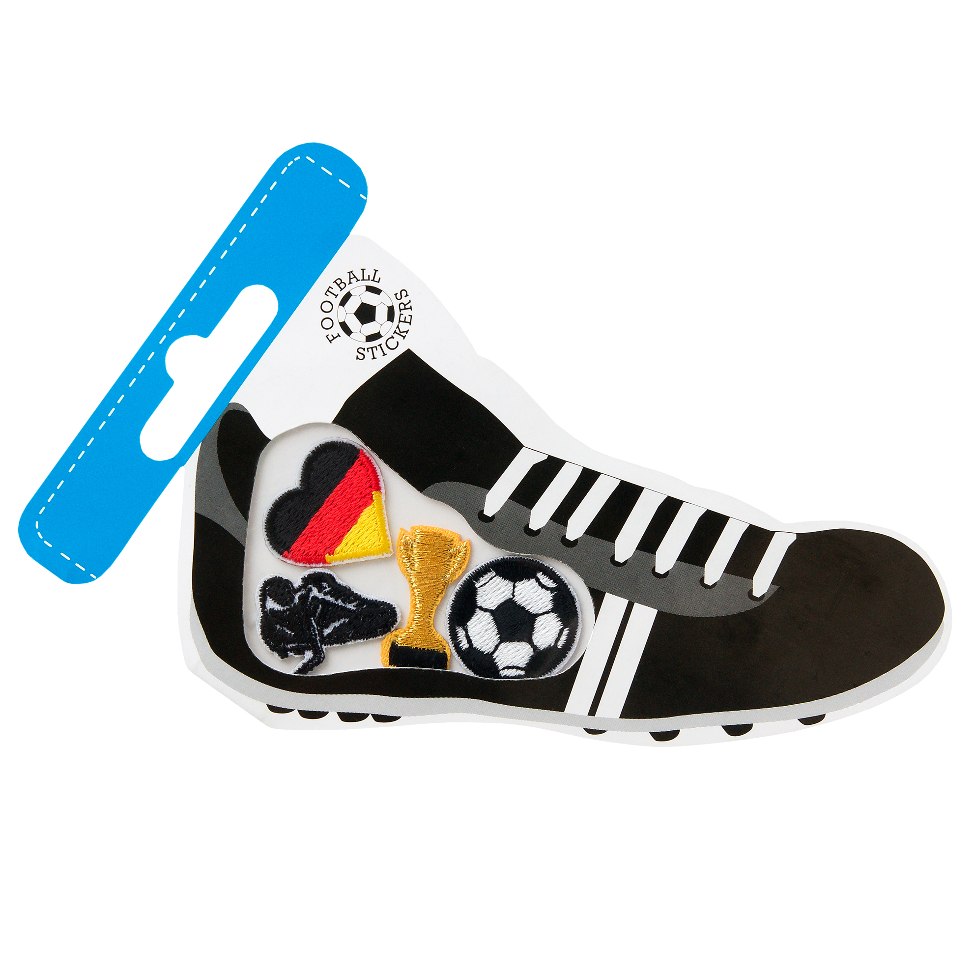 Mono Quick 20229 Schuh Fußball Edition, Bügelbilder 4er Set Patches, Deutschland