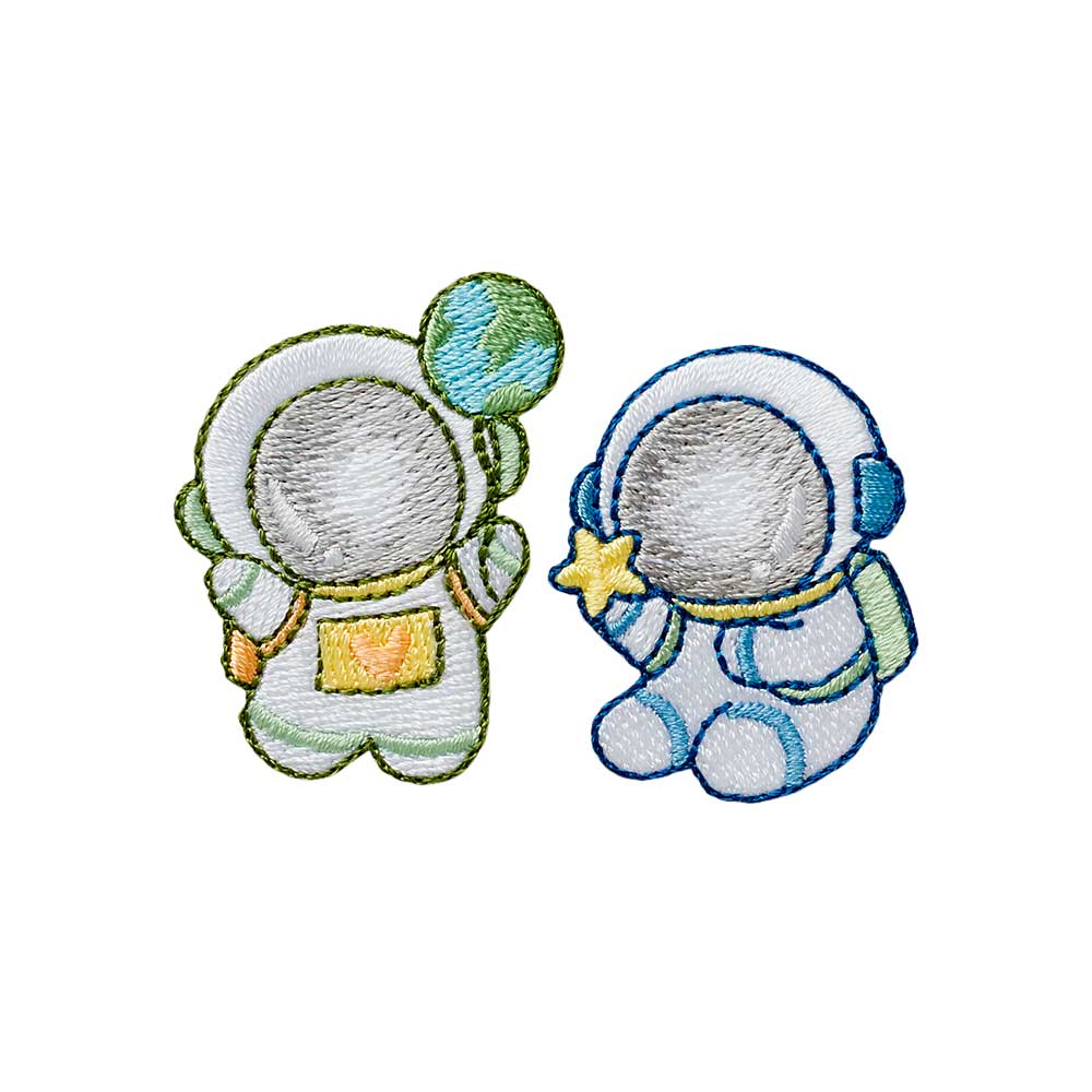 Mono-Quick 16241 Astronauten 2er-Set Applikation, Bügelbild, Patch, Aufnäher, Weltall, Weltraum