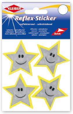 Kleiber Reflex-Sticker - Selbstklebende, reflektierende 4er Sets Sticker, Fußball, Raketen oder Sterne