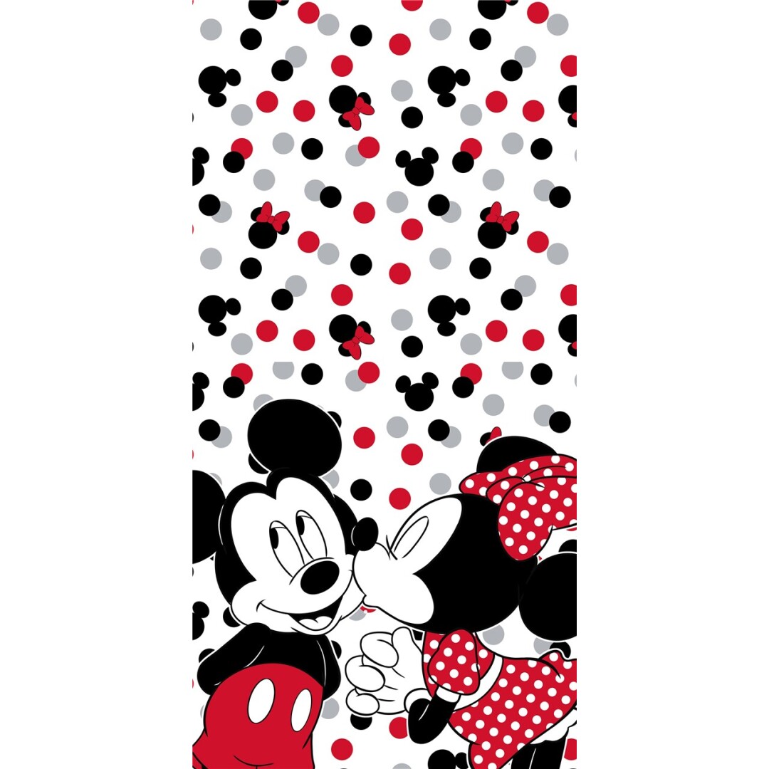 Mickey Mouse Strandtuch, Badetuch, Minnie küsst Micky, 70 x 140 cm, 100% Baumwolle