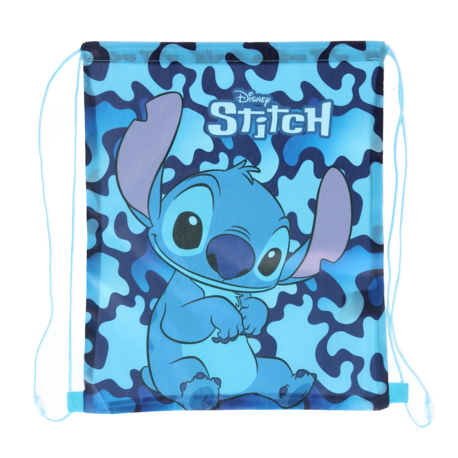 Turnbeutel mit Disney Stitch Aufdruck, Tasche, Gymbag, Sportbeutel, Jugendrucksack mit Kordelzug LIL24-0775 