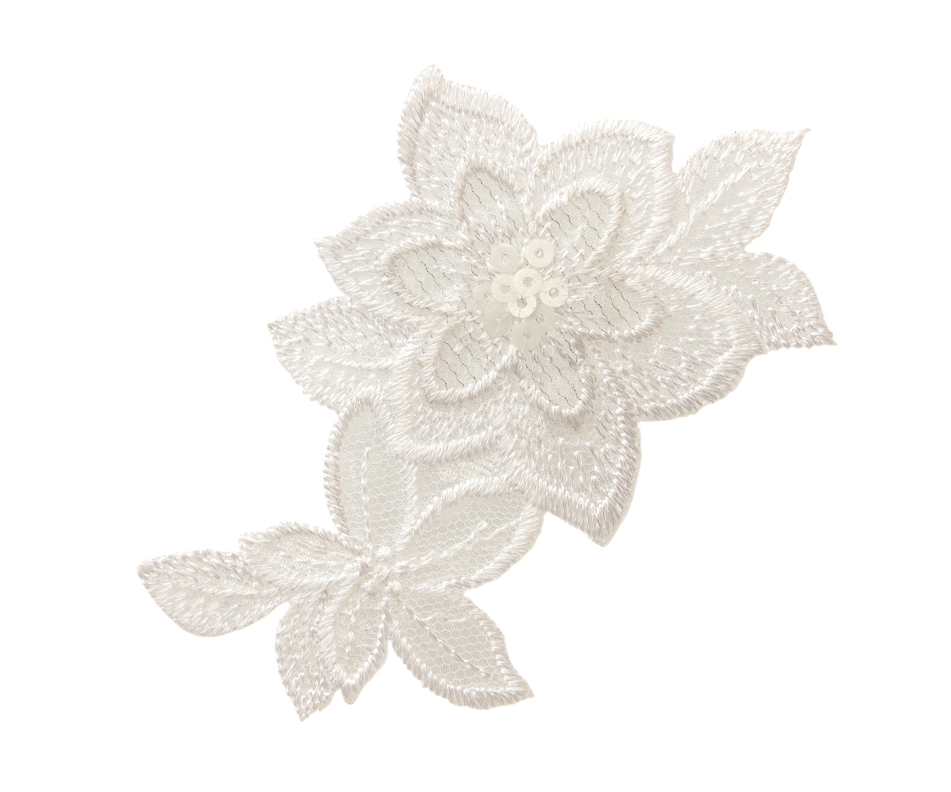 Mono Quick 1447x Blütenranke Applikation in Schwarz o. Weiß Blumenornament