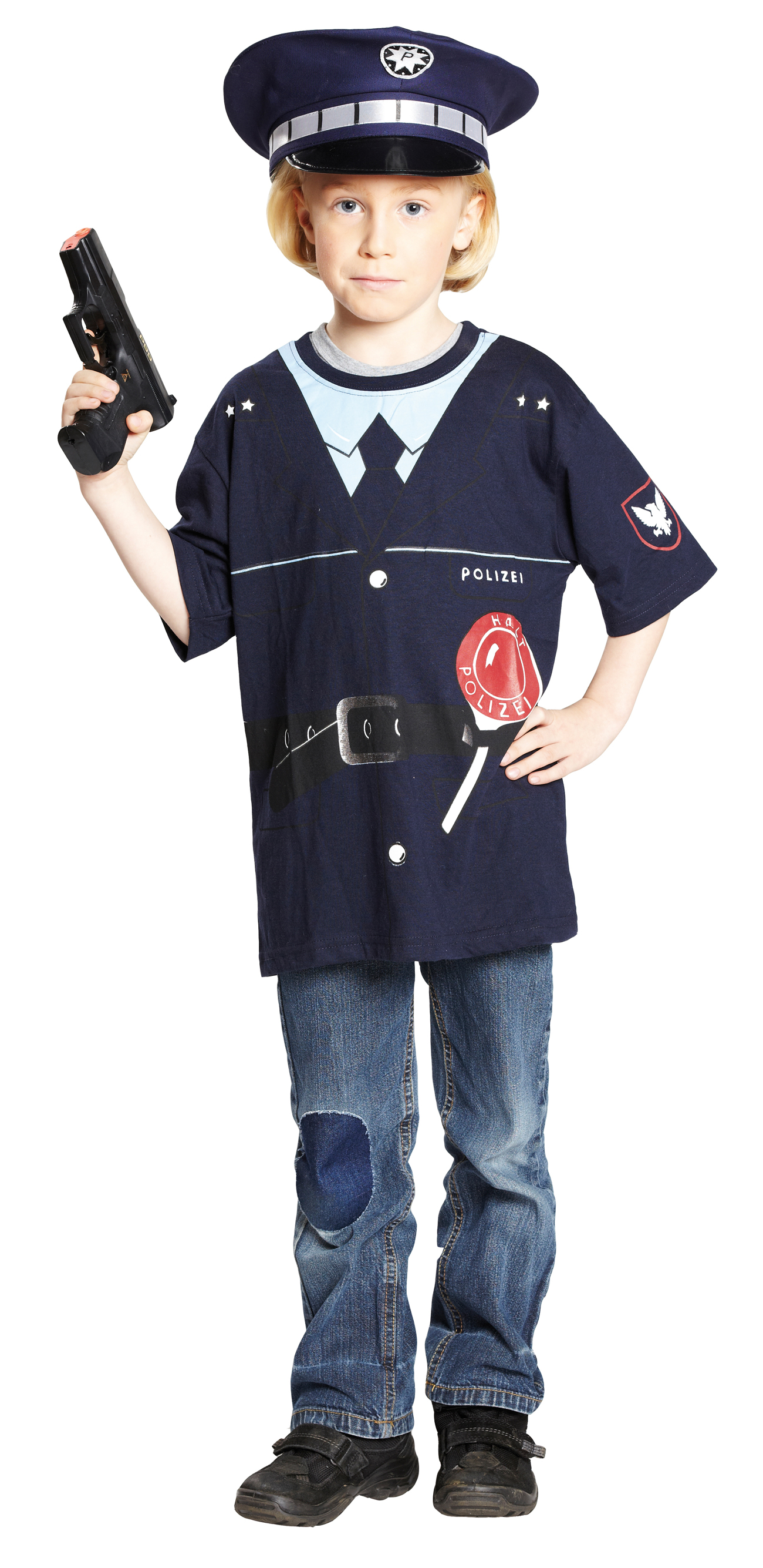 PxP 12419 - Spieleshirt Polizei, Polizei-Shirt,  Kinder T-Shirt, Gr. 104 - 140 Polizeihemd