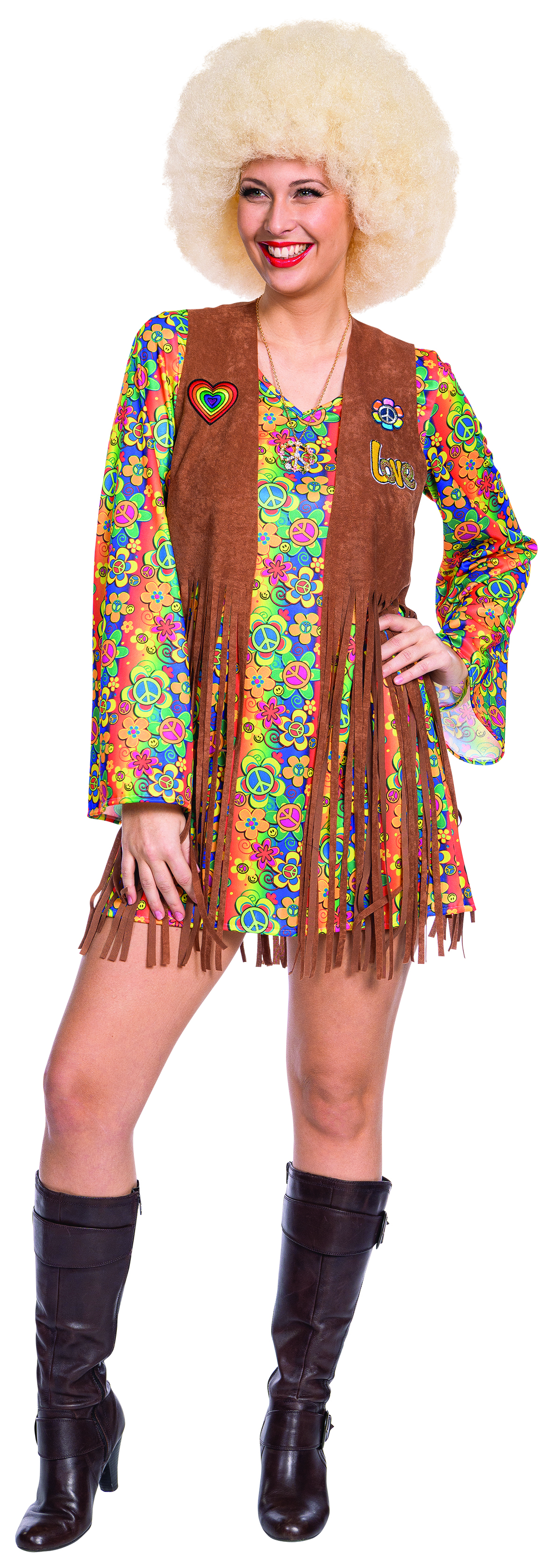 PxP 13572 - Hippie Full Cut Kostüm Gr. 42 - 56 Plus Size Minikleid