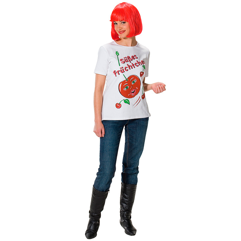 PxP 13314 - T-Shirt Süßes Früchtchen, Erwachsene Gr. 36 - 44 Motivshirt Kirsche