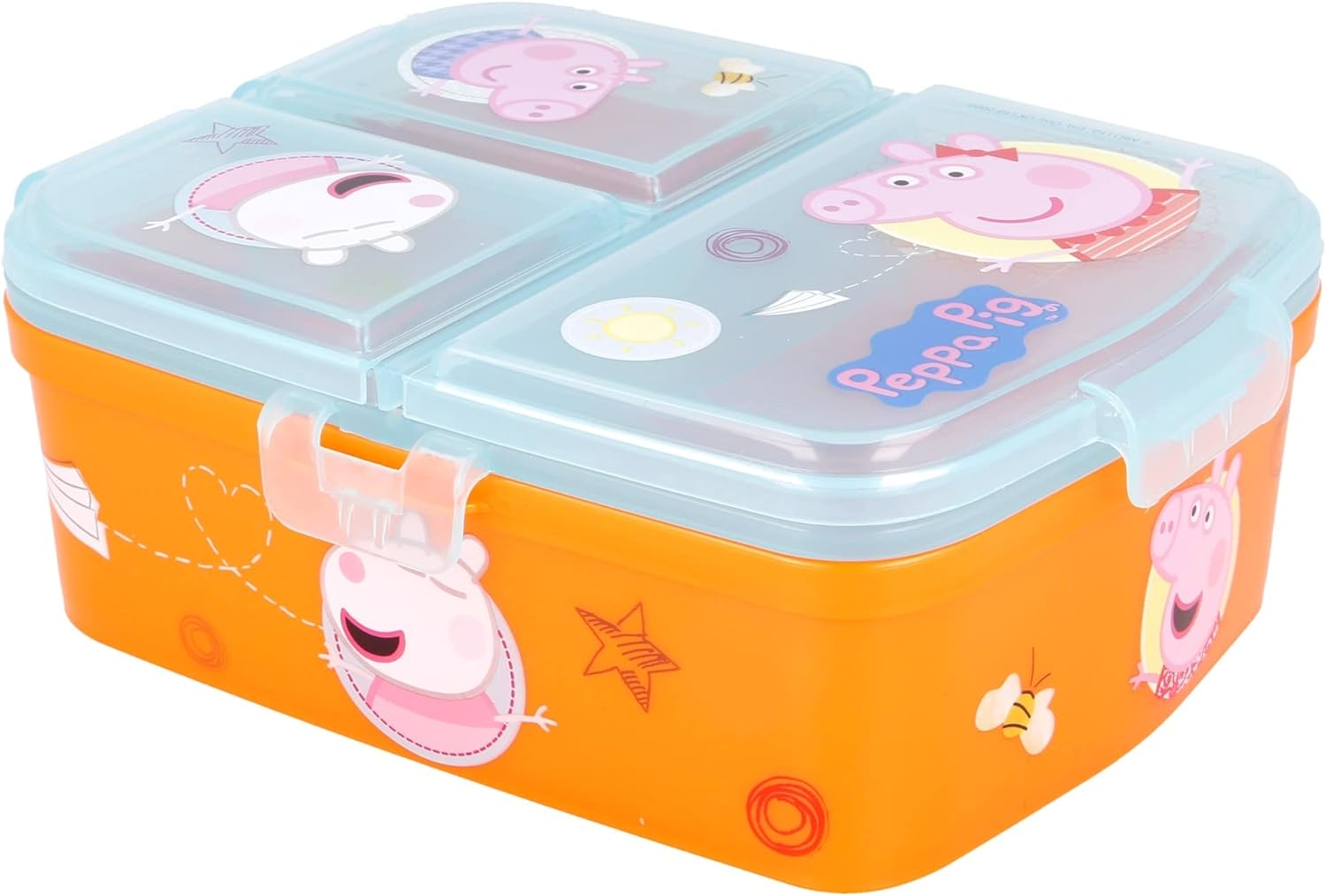 Peppa Pig Multi-Fach Lunchbox, Mehrkammer - Sandwichbox, Brotdose, BPA frei - Peppa Wutz