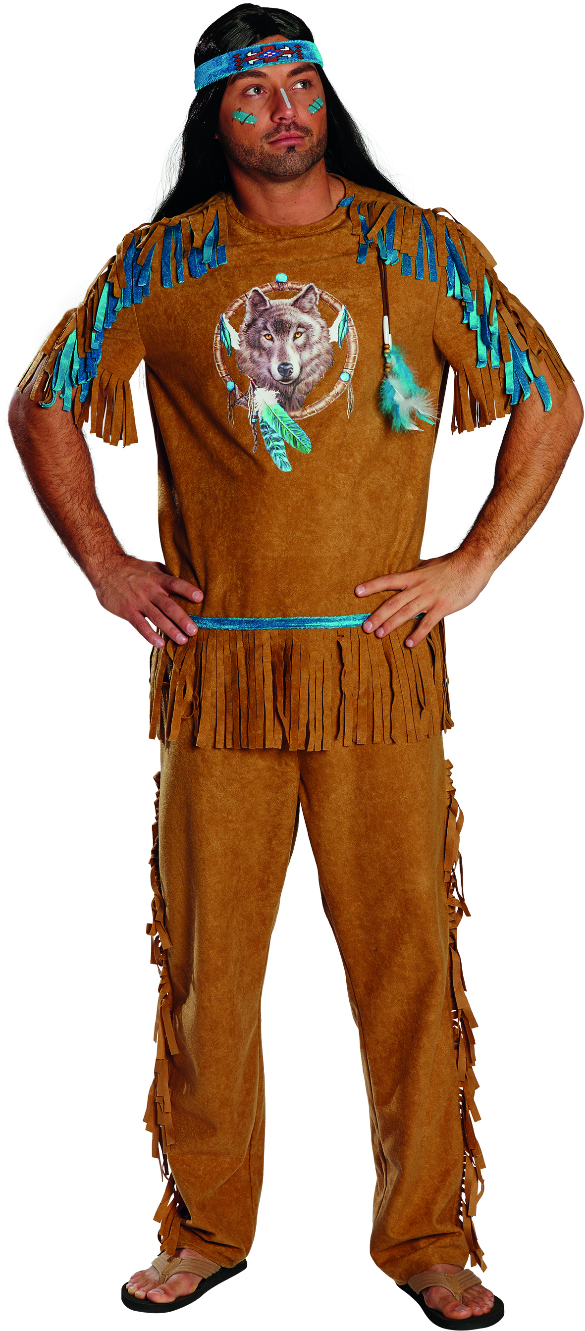 PxP 119179 - Indianer, 3 tlg. Erwachsenen Kostüm, Gr. 50 - 58