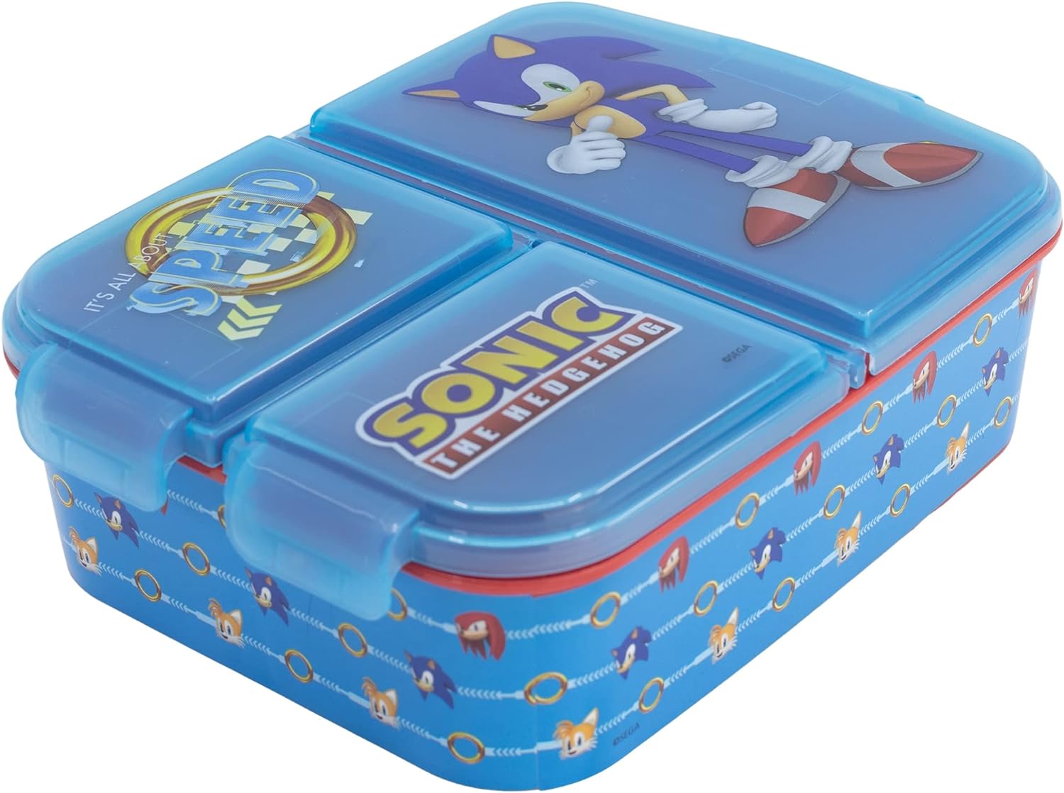 Sonic the Hedgehog Multi-Fach Lunchbox, 3 Fächer - Sandwichbox, Brotdose, BPA frei