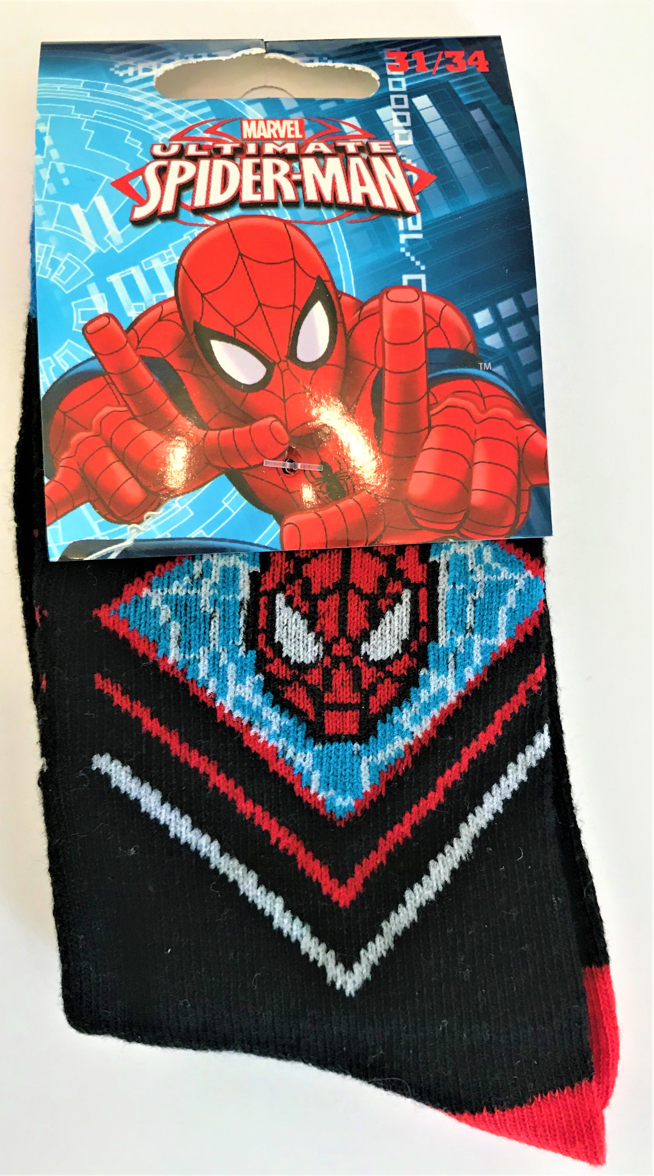 Spider-Man schwarz, Kinder Socken, Gr. 23/26 - 31/34
