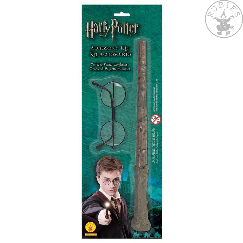Harry Potter * Rubies Kinder Kostüm * Zauberer * Blister Kit Brille + Zauberstab 35374