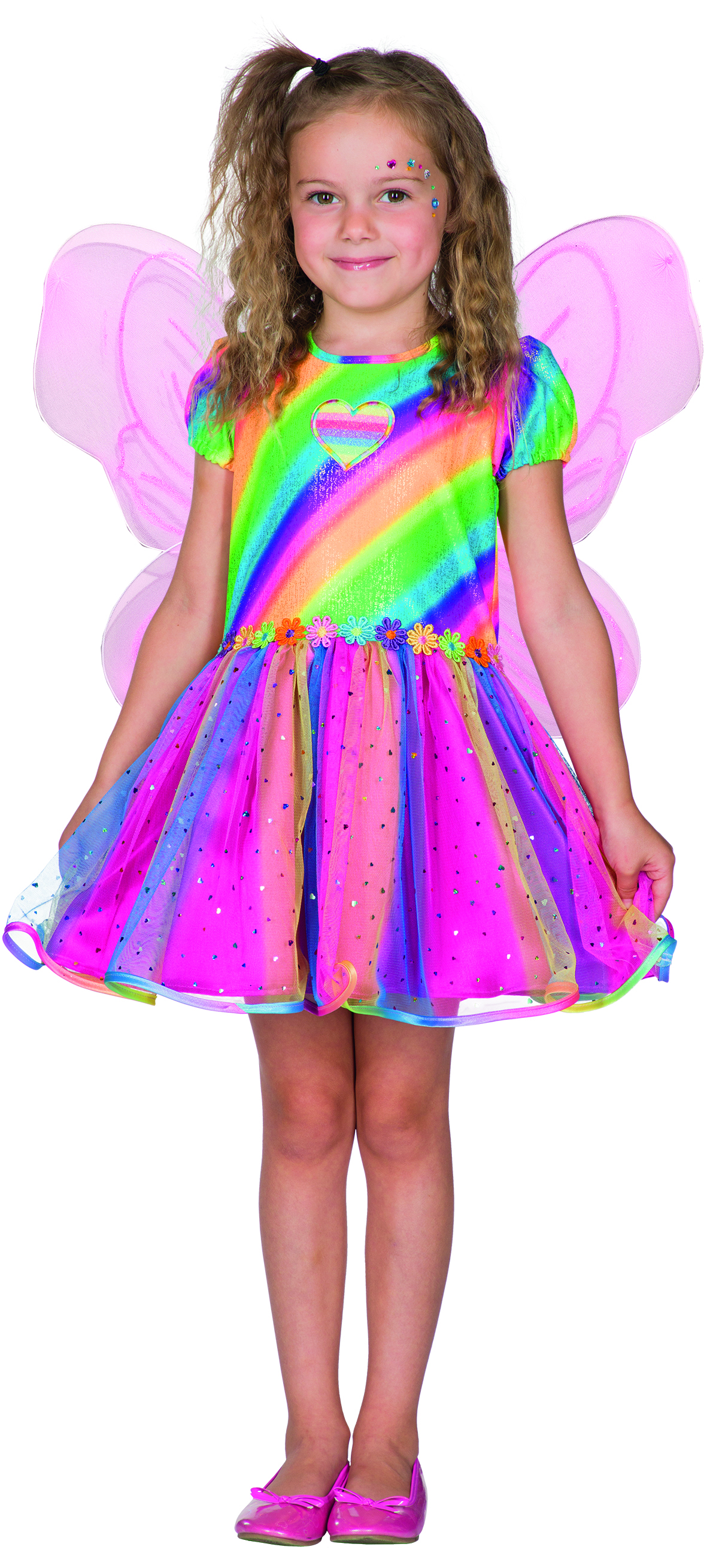 PxP 12521 - Regenbogenfee Kinder Kostüm, Regenbogen Feen Kleid, Gr. 104 - 128