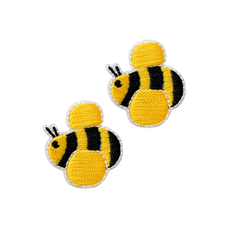 Mono Quick 06081 Biene, Bügelbild, 2er SET Patch, ca. 2,6 x 2,4 cm Bienchen Frühling Sommer