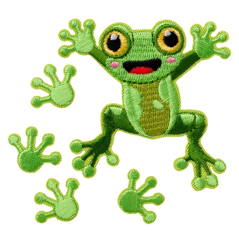 Mono-Quick 18161 Create Frosch Applikation, Bügelbild, Patch, Aufnäher, Aufkleber 5er Set