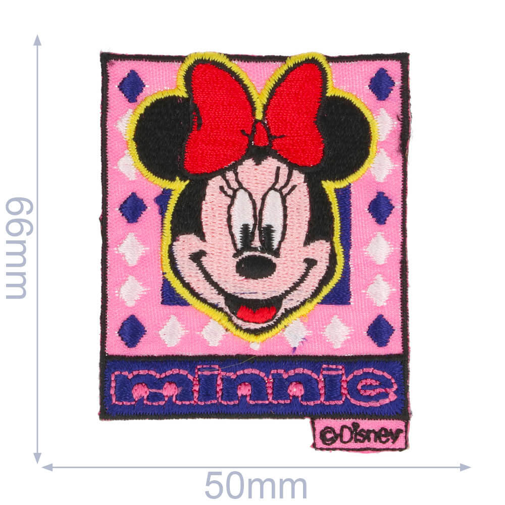 HKM 25507 Minnie Mouse Applikation, Bügelbild, Patch, Minnie Maus ca. 5x6,6cm