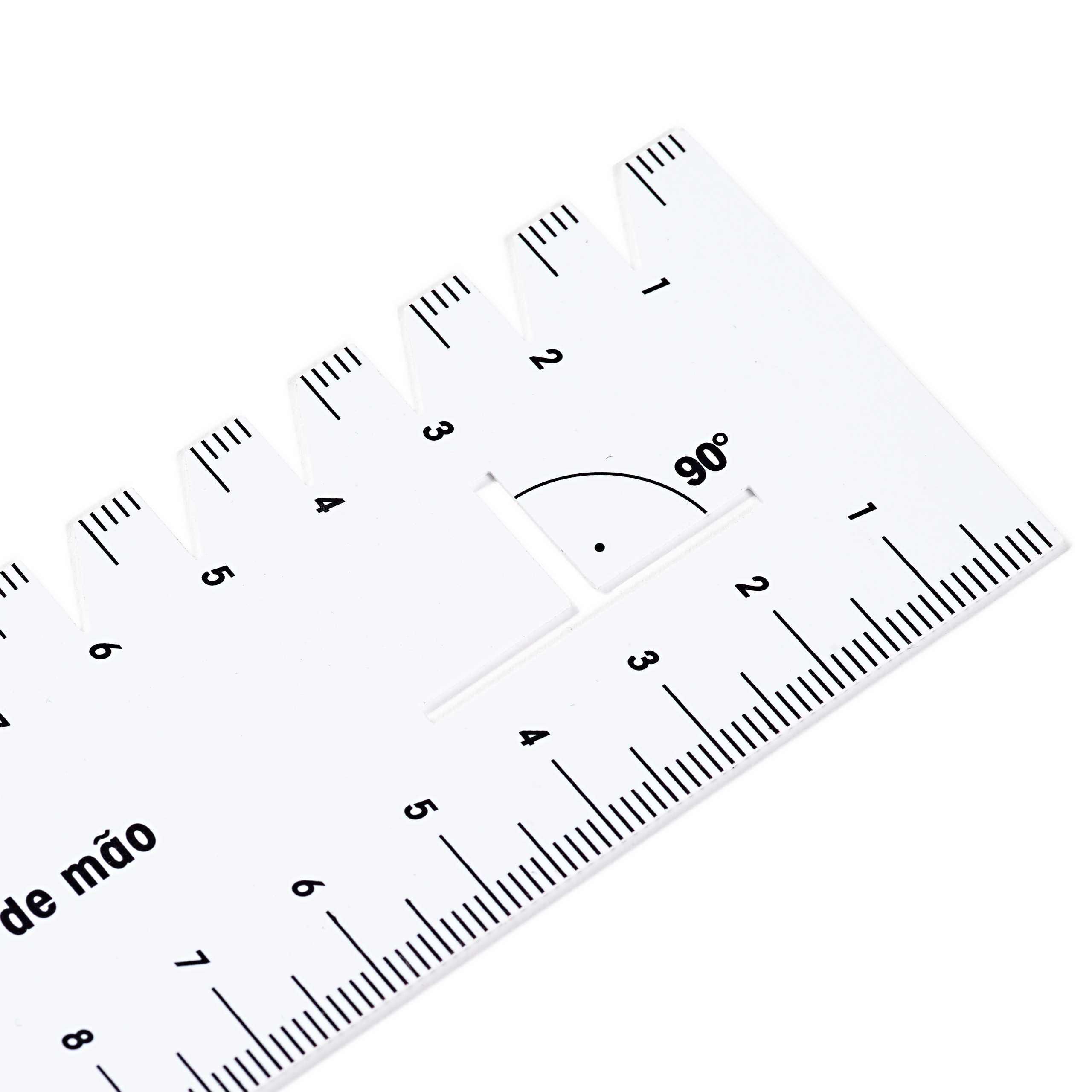 Prym 610730 Handmaß weiß, Kunststoff, 21 cm, Anzeichenhilfe für 90°-Winkel