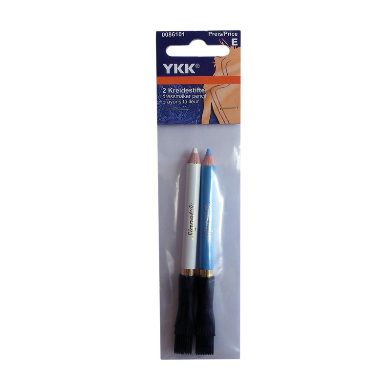 YKK 0086101 Schneiderkreide Stifte blau/weiß, 2 Stück Set, Kreidestifte, Markierer