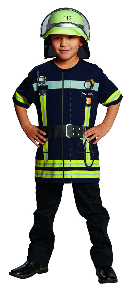 PxP 12933 - Spieleshirt Feuerwehr , Feuerwehr-Shirt,  Kinder T-Shirt, Gr. 104 - 140
