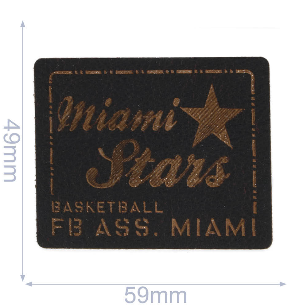 HKM 33009 Miami Stars Applikation, Bügelbild, Patch in Lederoptik, Basketball Emblem