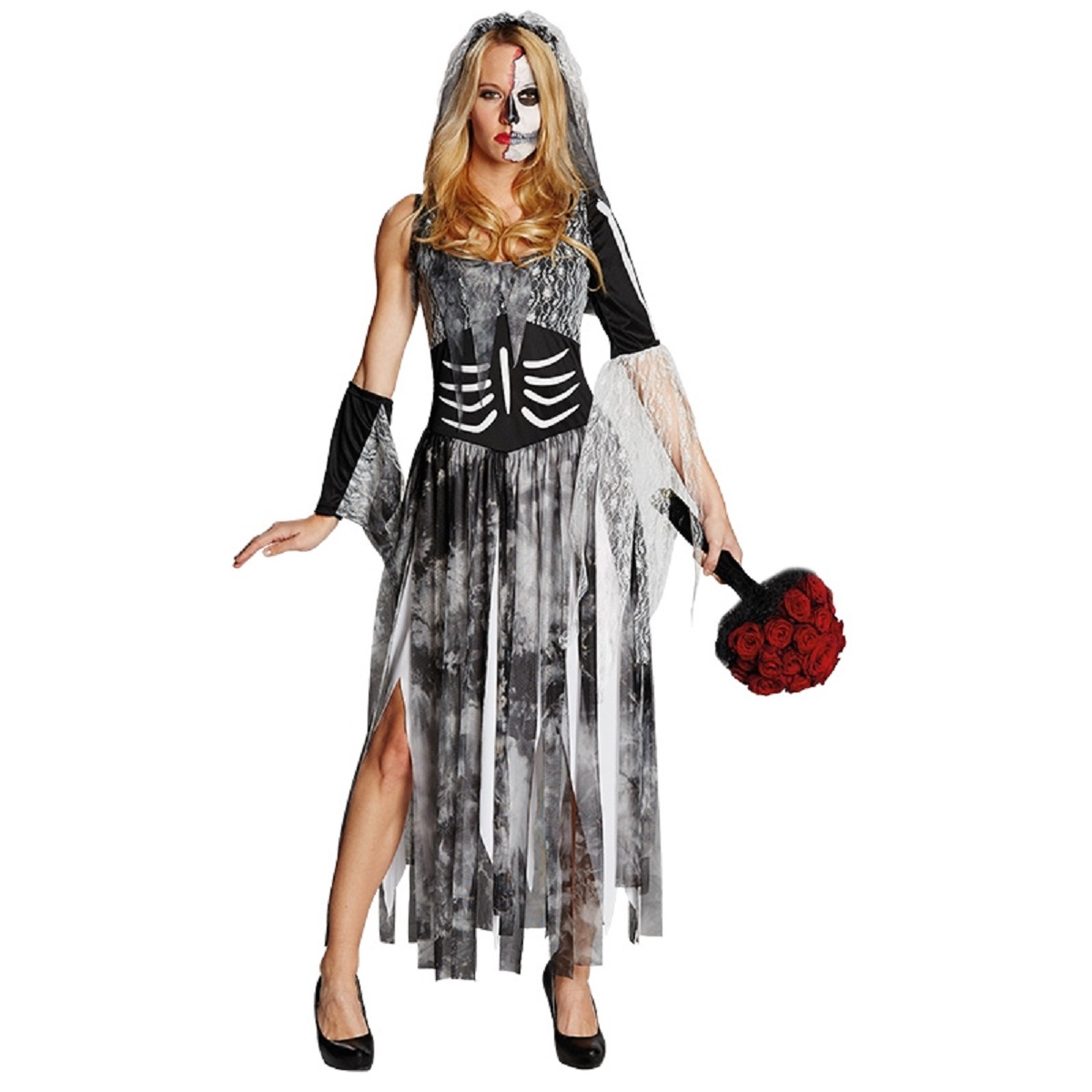 PxP 13908 - Zombiebraut, Kostüm, Gr. 36 - 48, Zombie Braut Halloween