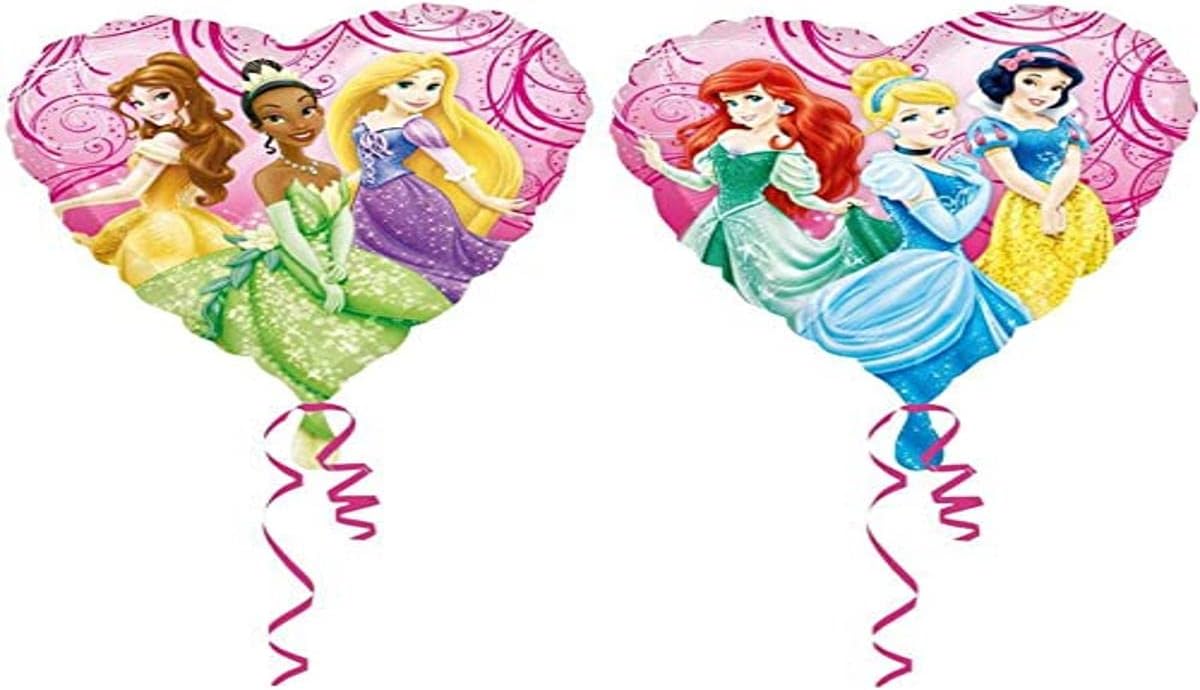 amscan 26401009 Disney Prinzessin Folienballon Herz - Partyballon ca. 23cm 
