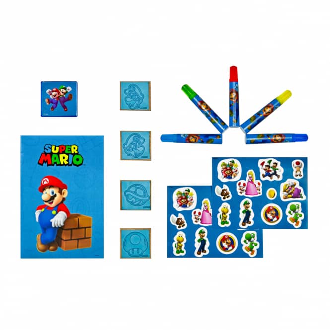 Super Mario Mega Stempelspaß, Stempel und Malset von Mario, Luigi & Co. Stifte, Sticker, Malbuch - Nintendo