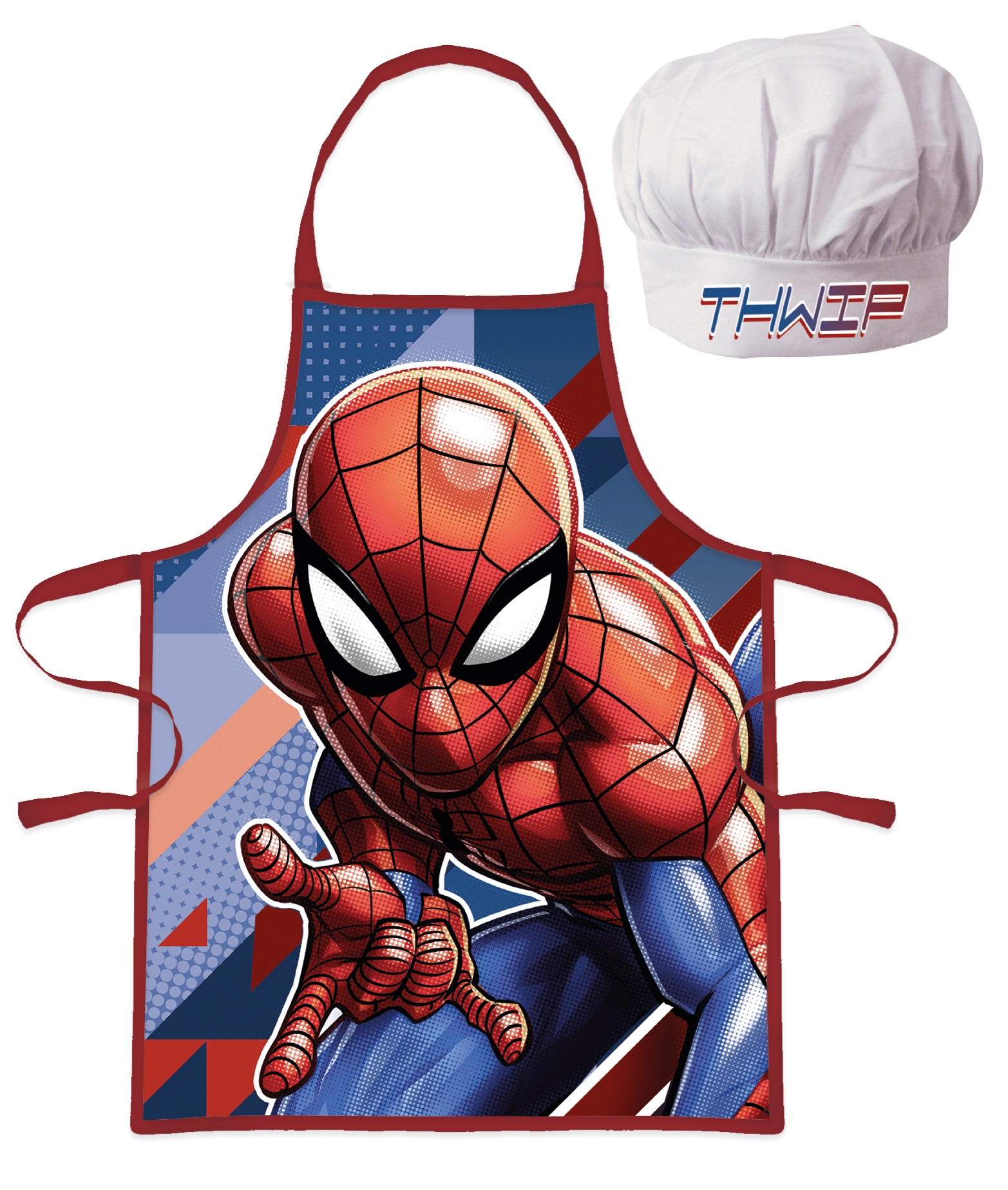 Marvel Kinder Back Set, Spider-Man,Kochset Schürze mit Mütze, Spiderman Chefkoch