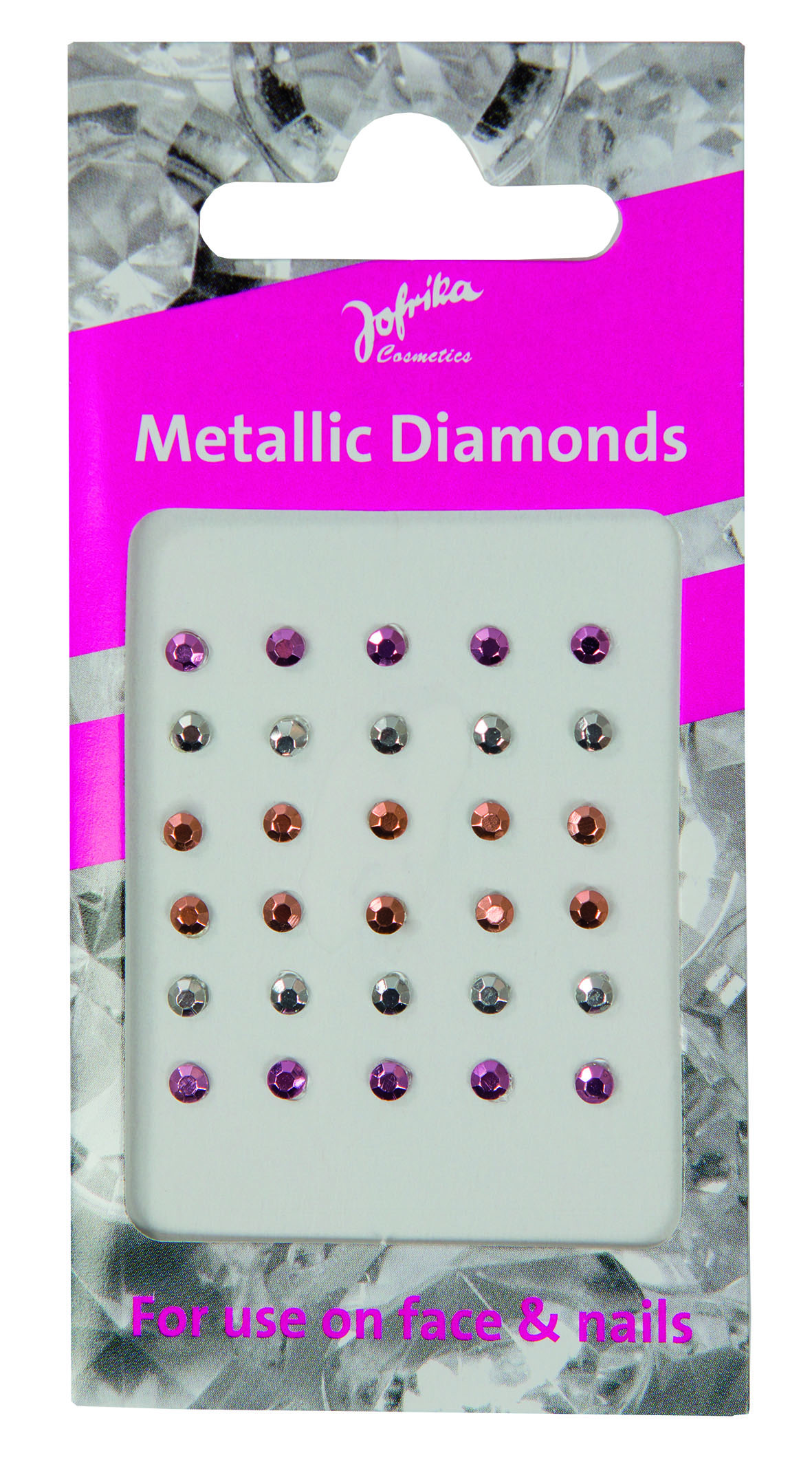 Jofrika Cosmetics 713270 - Metallic Crystal, Selbstklebende runde Steinchen für Haut und Nägel