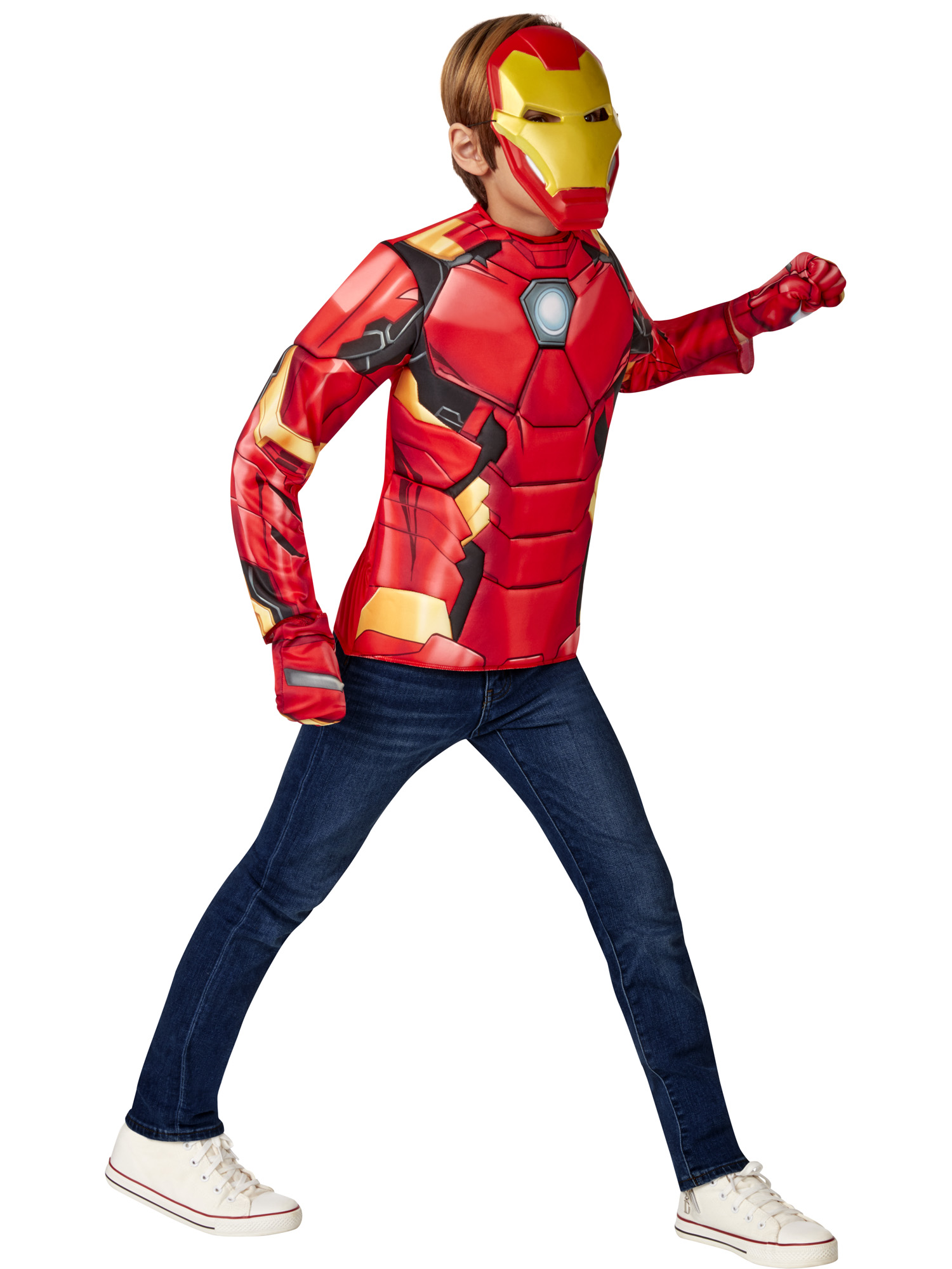 Rubies 40331 - Iron Man Kostüm Set, 3 tlg. Marvel Avengers - ca. 7-10 Jahre 