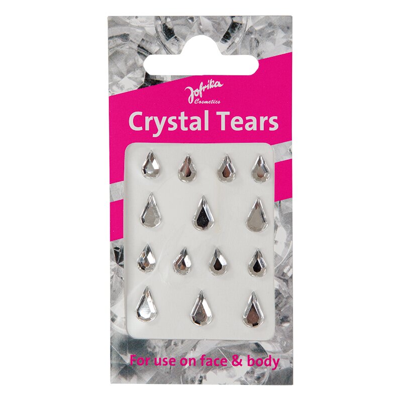 Jofrika Cosmetics 713290 - Crystal Tears, Selbstklebende, diamantfarbene Sticker in Tropfenform