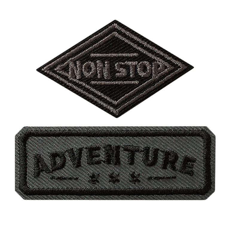 Mono Quick 10016 Adventure Non Stop Logo 2er Applikation, Bügelbild, Patch, Aufnäher