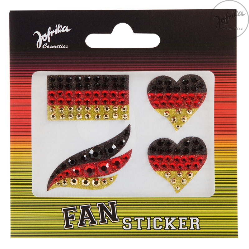 Jofrika 716880 - Fan Sticker Classic, Skin Tattoos, Schwarz-Rot-Gold, Deutschland