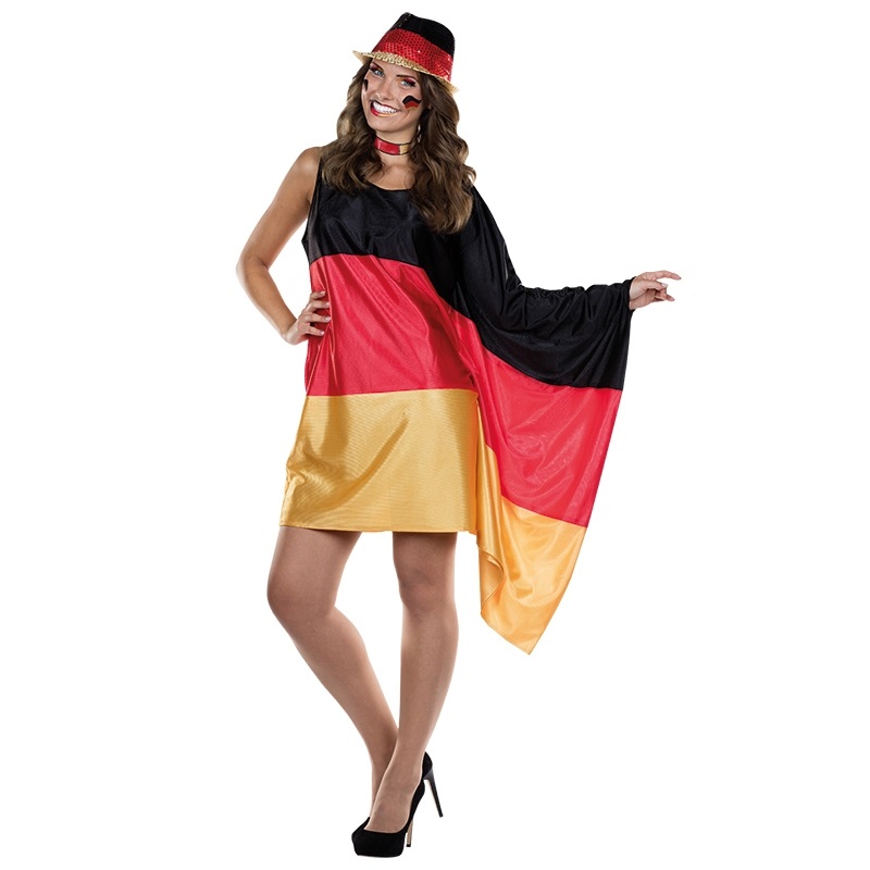Rubies 13913 - Flaggen Kleid Deutschland. M/L XL - WM EM - Fußball Fan Zubehör