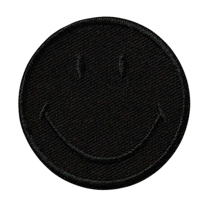 Mono Quick 06806 Smiley © schwarz Applikation, Bügelbild, Patch, Aufnäher 5 cm