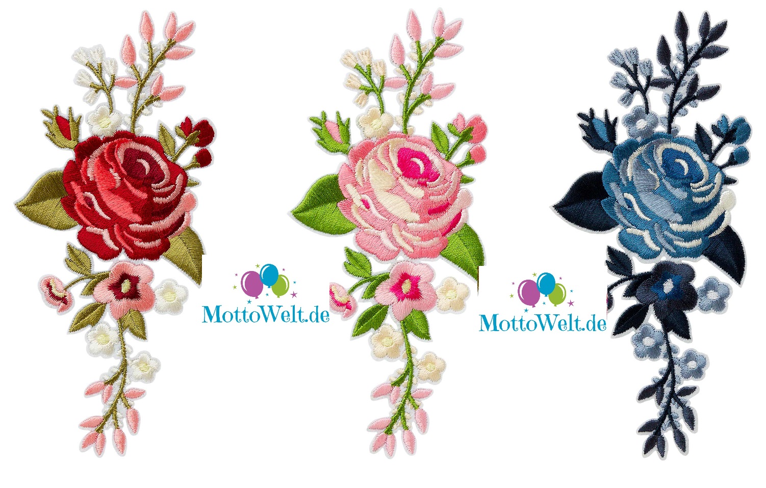 Mono Quick Blütenranke in blau,rosa oder rot - Blüte Blume Rose