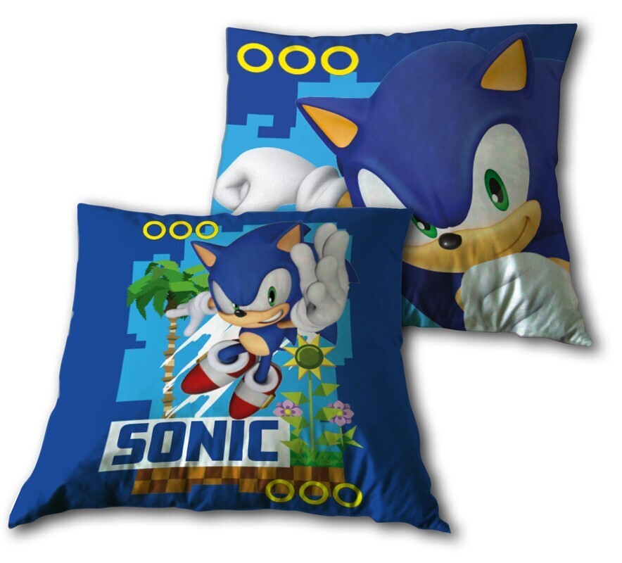 Sonic the Hedgehog Deko Kissen gefüllt, 35 x 35 cm, Kuschelkissen